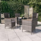 vidaXL 5-delige Tuinset met kussens grijs, 4 zitplaatsen, Nieuw, Tuinset, Verzenden