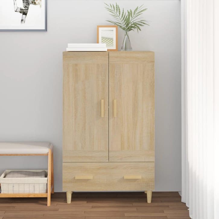 vidaXL buffetkast 70x31x115 cm bewerkt hout sonoma, Huis en Inrichting, Kasten | Buffetkasten, 25 tot 50 cm, Nieuw, Overige houtsoorten