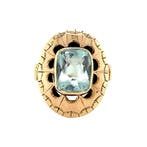 Gouden ring met aquamarijn 14 krt, Ophalen of Verzenden, Nieuw