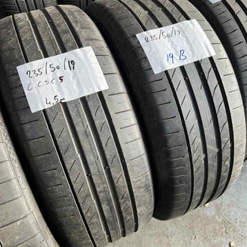 2 x Continental SportContact 5 235-50-19 Zomerbanden 4,5mm, 19 inch, Gebruikt, Ophalen of Verzenden, 235 mm