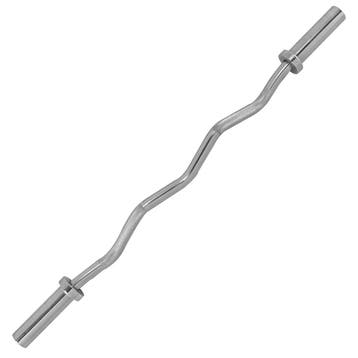 Tunturi Olympic Curlbar SpringCol Chrome 120 cm, Verzenden, Nieuw, Metaal