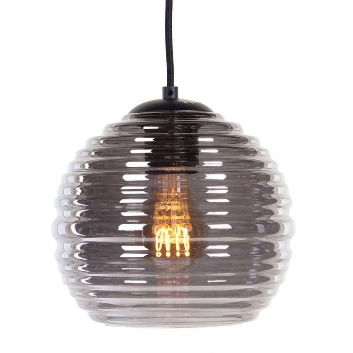 Highlight | Glazen lampenkap bol 20cm | Smoked | Globe, Huis en Inrichting, Lampen | Lampenkappen, 50 cm of meer, Rond, Zwart