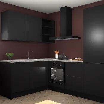 Zwarte keuken Boekarest 117010, Huis en Inrichting, Keuken | Complete keukens, Verzenden, Nieuw