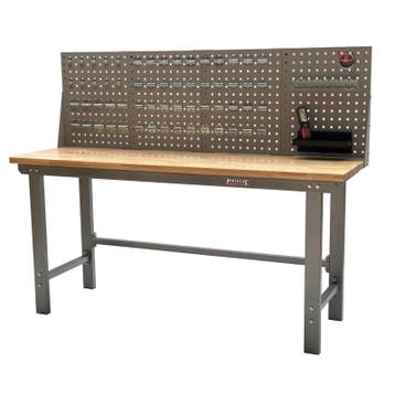 Werkbank met achterwand – Werkbank set 2 meter, kleur grijs., Doe-het-zelf en Verbouw, Werkbanken, Ophalen of Verzenden, Nieuw