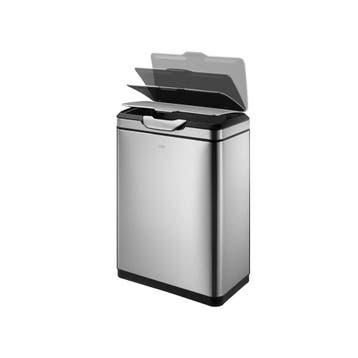 EKO afvalbak Touch Pro Bin 20+20 ltr - Mat RVS, Verzenden, Nieuw