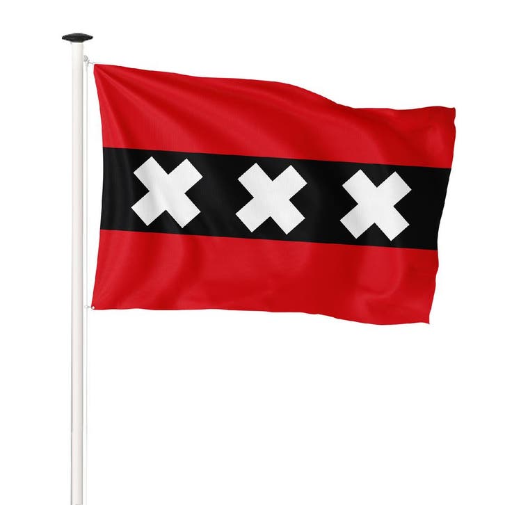 Vlag Amsterdam 200x300cm (voor masten 7 en 8 meter), Diversen, Vlaggen en Wimpels, Nieuw