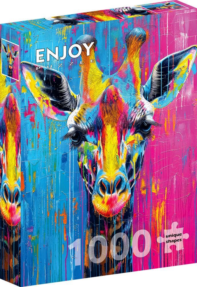 Painted Giraffe Puzzel (1000 stukjes) | Enjoy Puzzle -, Hobby en Vrije tijd, Denksport en Puzzels, Nieuw, Verzenden