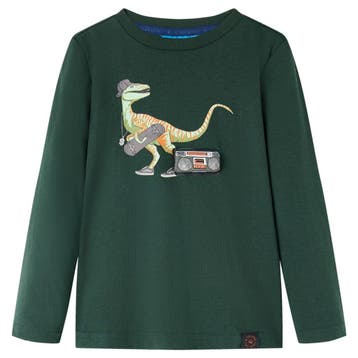 vidaXL Kindershirt met lange mouwen 92 donkergroen, Verzenden, Nieuw