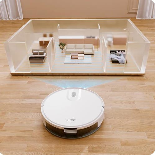 Laresar Clean Robotstofzuiger en dweil, 5000 Pa zuigkracht, 180 minuten looptijd, robotstofzuiger met lida-navigatiekaart, app/afstandsbediening/ spraakbediening, ideaal voor dierenhaar, tapijt en
