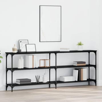 vidaXL Wandtafel Zwart eiken 200 x 29 x 75 cm Geperst Hout, Minder dan 45 cm, Verzenden, Nieuw, 70 cm of meer