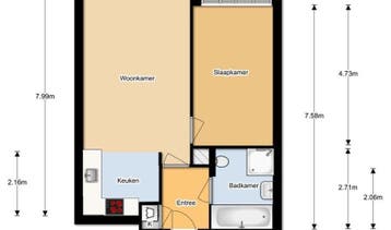 Te Huur 2 Kamer Appartement Burg. Hustinxstraat In Nijmegen, Gelderland, Direct bij eigenaar, Nijmegen, Appartement