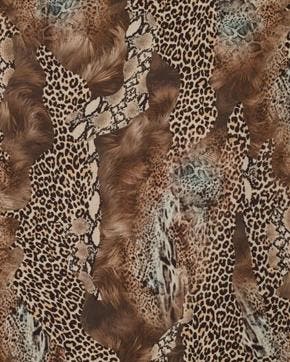 Viscose/Polyester Dieren Bruin, Hobby en Vrije tijd, Stoffen en Lappen, Nieuw, Bruin