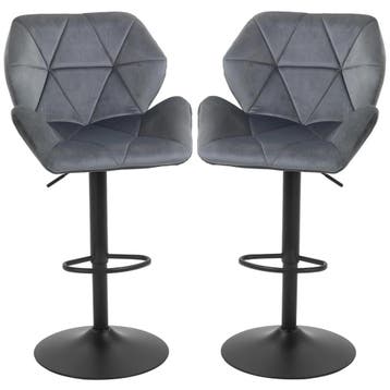 Barkrukken Set Van 2, Gestoffeerde Barkruk Met Metalen Frame, Verzenden, Nieuw