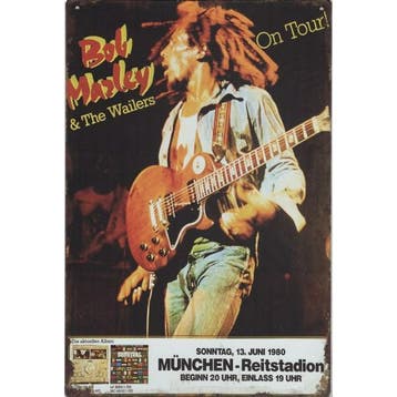 Concert Bord - Bob Marley On Tour Munchen 1980, Ophalen of Verzenden, Nieuw, Poster, Artwork of Schilderij
