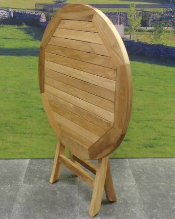 Klaptafel 90 cm rond teak, Ophalen of Verzenden, Nieuw, Teakhout