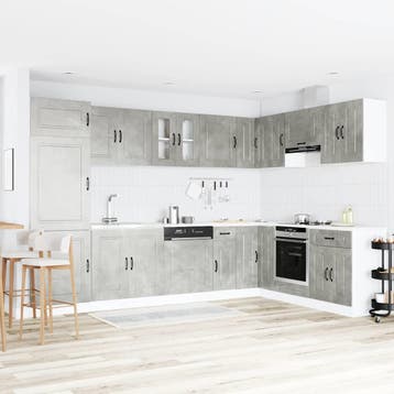 vidaXL Keukenkast Kalmar Beton Grijs 80 x 46 x 81,5 cm, Huis en Inrichting, Keuken | Keukenelementen, Verzenden, Nieuw, Grijs
