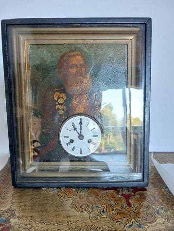 Klok - Hout - 1850-1900 - Schilderijklok, Antiek en Kunst