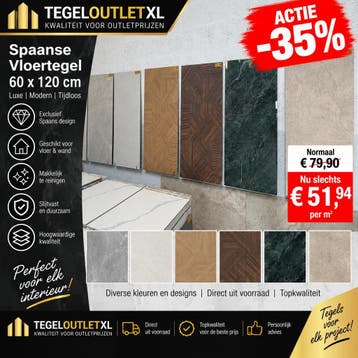 Spaanse Vloertegels  60x120 cm – Luxe Designs | ACTIE -35%, Nieuw