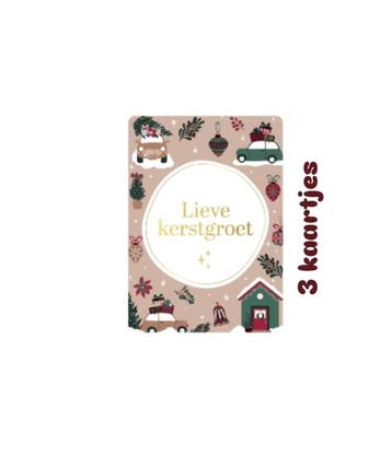 3x mini kaartje Lieve kerstgroet - kerstmis, Diversen, Ophalen of Verzenden, Nieuw