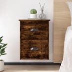 vidaXL Nachtkastje wandgemonteerd 41,5x36x53 cm gerookt, Huis en Inrichting, Slaapkamer | Nachtkastjes, Minder dan 45 cm, Verzenden