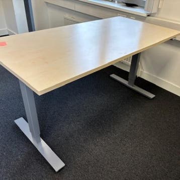 (MDK-107275) Zit-sta slingerbureau 180x80 cm, zilver onde..., Huis en Inrichting, Ophalen of Verzenden, Gebruikt