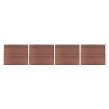 vidaXL Schuttingpanelenset 699x146 cm HKC bruin, Verzenden, Nieuw, Hout