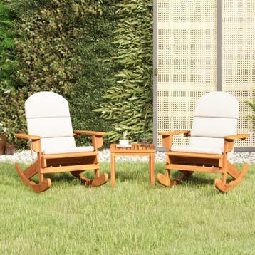 vidaXL 3-delige Loungeset Adirondack massief acaciahout, 3 zitplaatsen, Nieuw, Loungeset, Verzenden