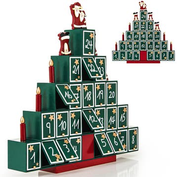 Kerst Adventkalender Pyramide Hout (Voor in Huis), Verzenden, Nieuw