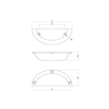 Intersteel Komgreep 94mm messing - antiek, Verzenden, Nieuw