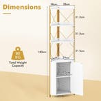 LIVSK Hoekkast Met Veel Opbergruimte - 180 cm Hoog - Wit, Verzenden, Nieuw