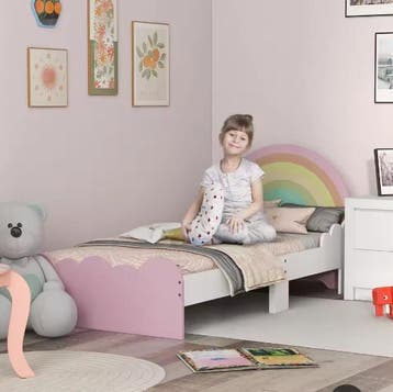 Kinderbed 3–6 Jaar met Regenboogdesign en Zijpanelen, Verzenden, Nieuw