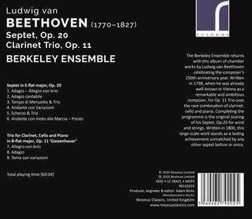 cd - berkeley ensemble - BEETHOVEN SEPTET OP. 20 &amp; CL..., Verzenden, Zo goed als nieuw