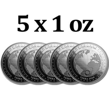 Tokelau. 5 Dollars 5 x 2020 1 oz $5 NZD Tokelau Silver Terra