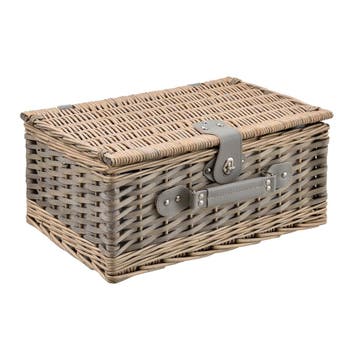 Picknickmand voor 4 personen - incl. inhoud - blauw en wit, Verzenden, Nieuw