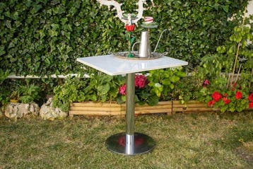 Salontafel - bistrot, tuin - Marmer, Staal, Gietijzer