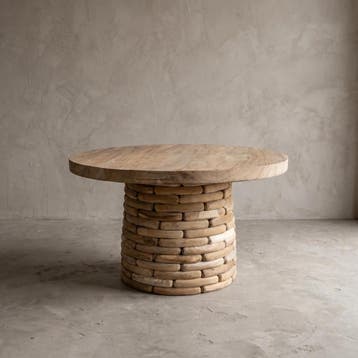 Eettafel Sem Rond | Massief Suarhout & Teakhout Poot - 130cm, Huis en Inrichting, Ophalen of Verzenden, Nieuw