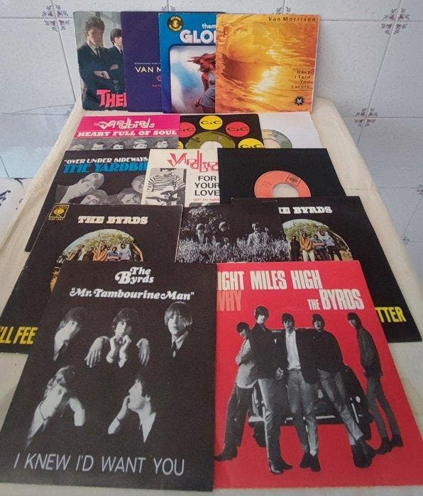 Van Morrison, The Yardbirds, Byrds, Them - Collection of 15, Cd's en Dvd's, Vinyl Singles