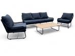 Tuinset / Loungeset Rio Zwart gevlochten Touw Kussens, Ophalen of Verzenden, Nieuw