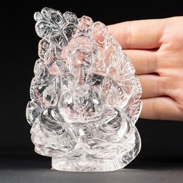 Himalaya Kwarts Extra Helder Heer Ganesh - Gravure met Fijn