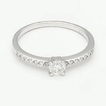 Ring - 14 karaat Witgoud Diamant (Natuurlijk), Nieuw