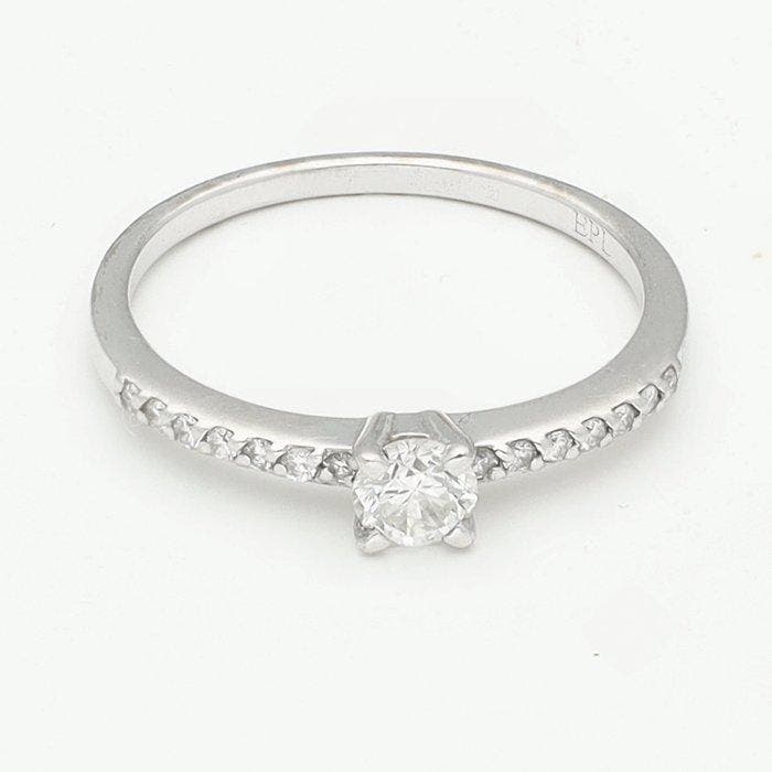 Ring - 14 karaat Witgoud Diamant (Natuurlijk), Sieraden, Tassen en Uiterlijk, Ringen