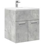 vidaXL Wastafelkast 41x38,5x46 cm bewerkt hout betongrijs, Verzenden, Nieuw, Wastafelkast, Minder dan 100 cm