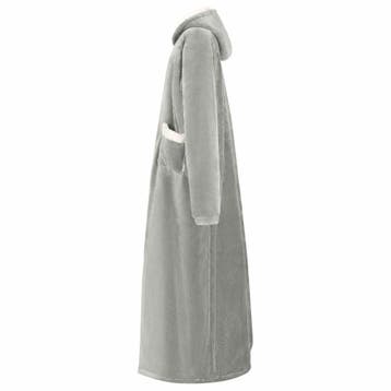 Zachte Fleece Deken hoodie Grijs - Nu 28% goedkoper, Maat 46/48 (XL) of groter, Ophalen of Verzenden, Zo goed als nieuw, Grijs