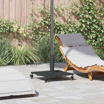 vidaXL Parasolvoet 26.8 kg Zwart Vierkant Verstelbaar, Verzenden, Nieuw, Minder dan 1 meter, Parasolvoet