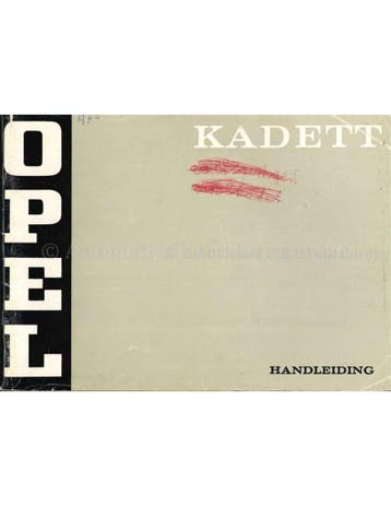 1972 OPEL KADETT INSTRUCTIEBOEKJE NEDERLANDS, Auto diversen
