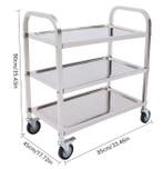 RVS Serveerwagen met 3 Lagen en Wielen – 85×45×90 cm, Verzenden, Nieuw