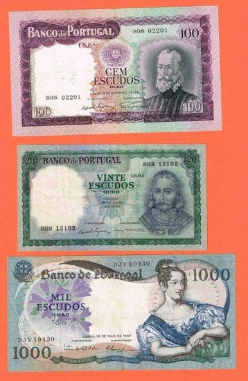 Portugal. - 6 Banknotes Escudos - 1951/1980 (Zonder