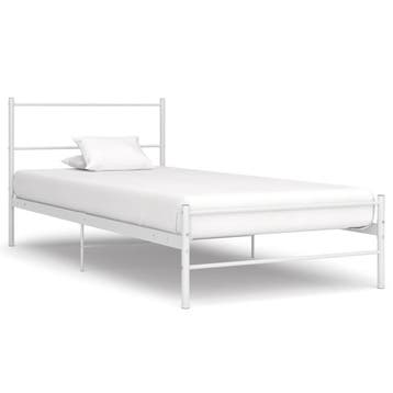 vidaXL Bedframe metaal wit 90x200 cm, 90 cm, Eenpersoons, Verzenden, Wit