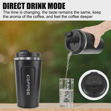 RVS Thermo Koffiebeker - Lekvrij Reizen - 380/510ML, Verzenden, Nieuw