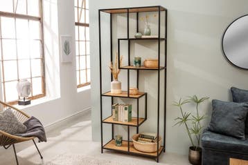 industrieele boekenkast SLIM LINE 185cm wilde eik zwart zes, Huis en Inrichting, Kasten | Overige, Ophalen of Verzenden, Nieuw